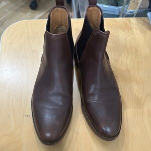 Sezane Brown Leather Ankle Boots